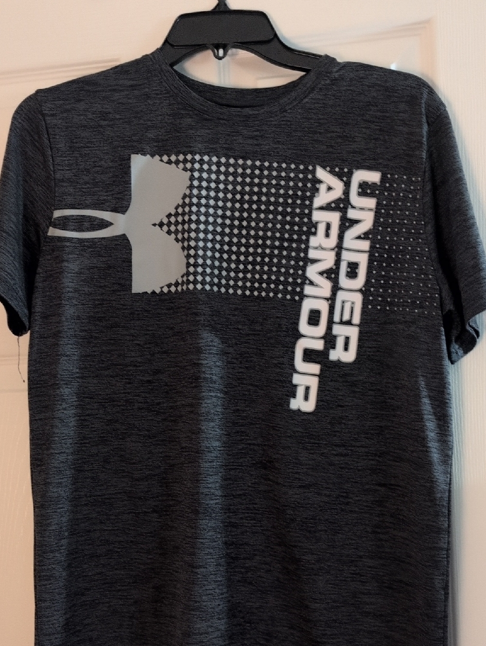 Under Armour Dark Heather Gray Tee with White Logo